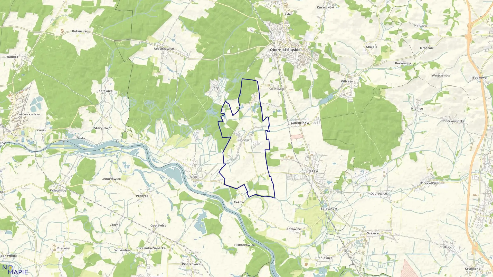 Mapa obrębu LUBNÓW w gminie Oborniki Śląskie